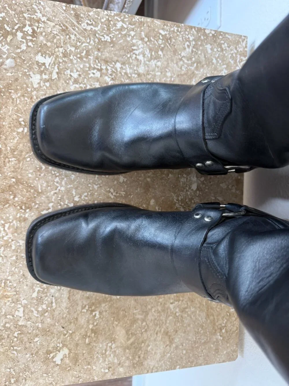 Boulet Black Leather Engineer Boots Made in Canada Men's 8 Motorcycle Biker